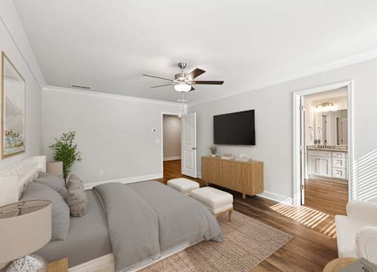 Spacious primary bedroom