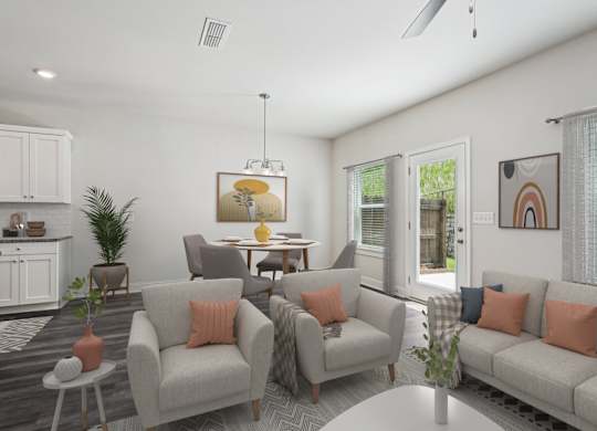 Refined living area with graceful views throughout the home.