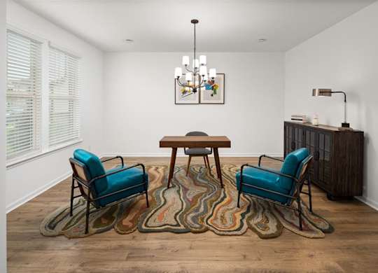 Private office space at the entrance of the home