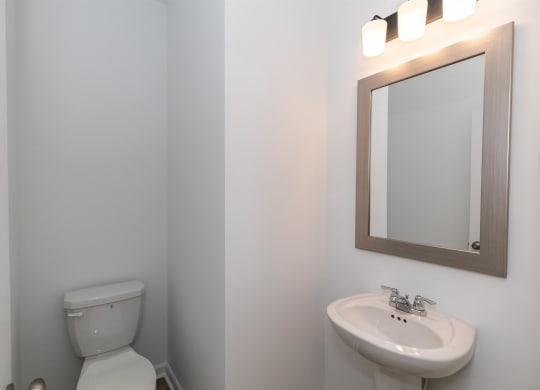 a bathroom with a toilet and a sink and a mirror