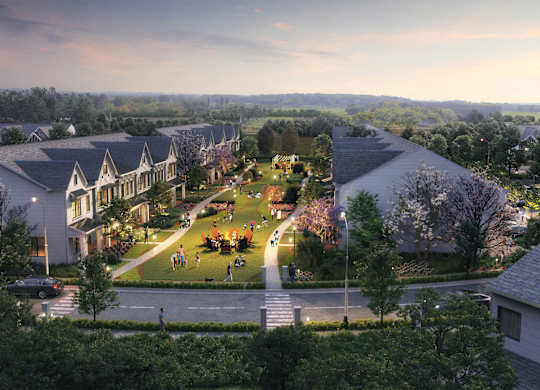Scenic aerial view capturing the heart of the community.