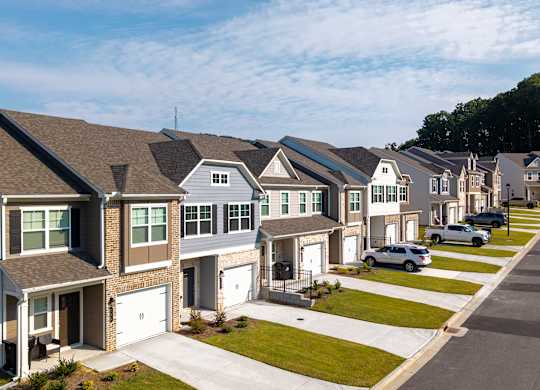 Overhead view of the Satterfield Commons home's and its inviting surroundings.