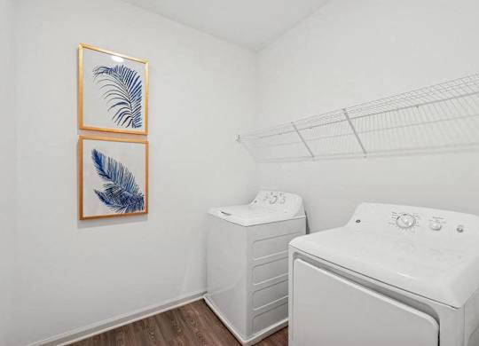 Full size washer and dryer in every home.