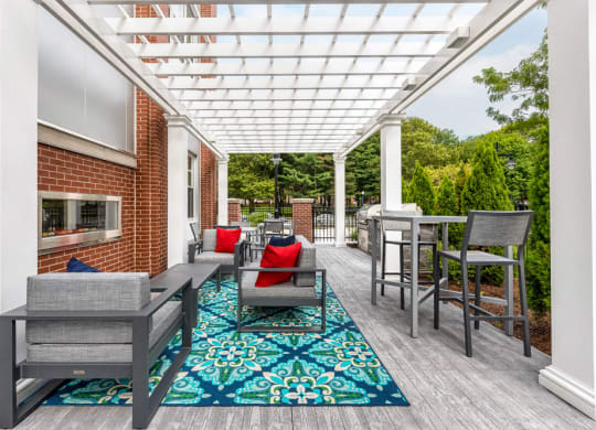 Station row outdoor fire place and seating spaces