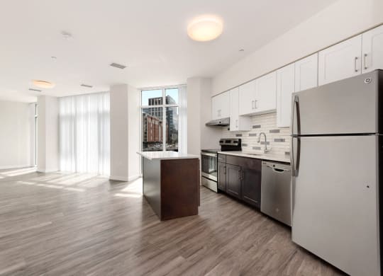 station row open concept floor plan