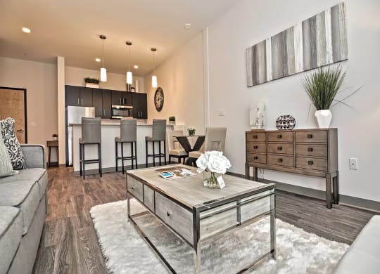 One Mansfiled Model Apartment Living & Dining Space