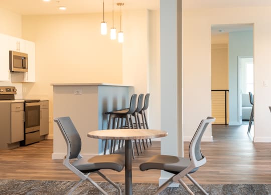 tables and kitchen at Station Square