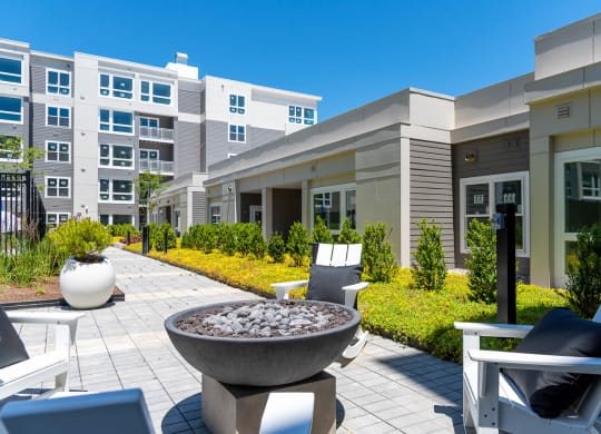 Courtyard with fire pits