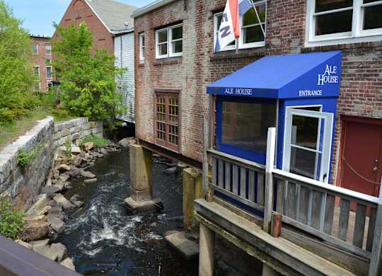 Nearby downtown stream and bar