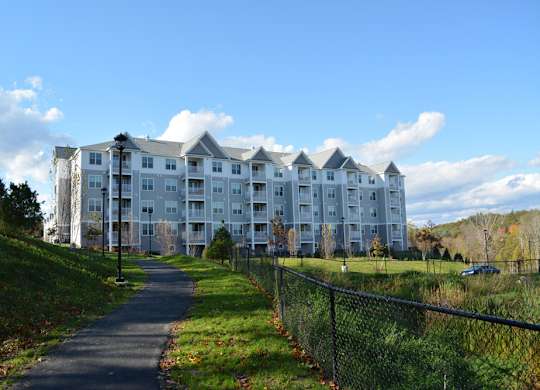 Heights amesbury exterior and walking path