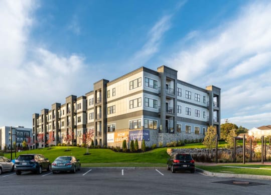 Millside 55 and over apartments exterior with promotion banner