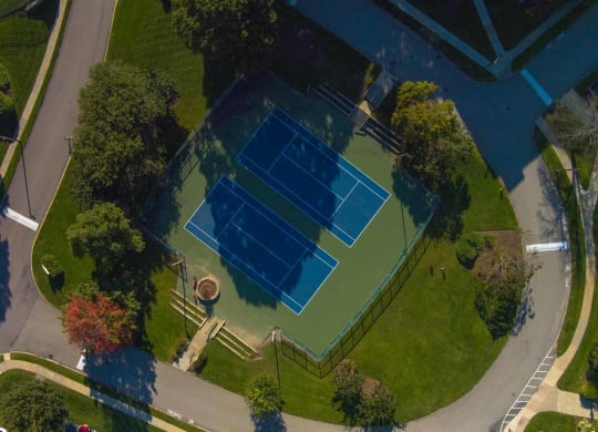 Tennis courts aerial view