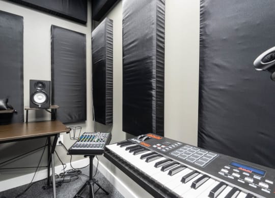 a view of the recording studio