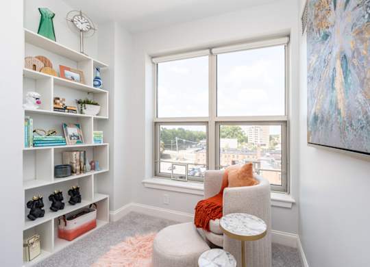 Reading nook at Munroe Place in Quincy, MA