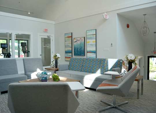 Clubhouse Overlooking Fitness Center and Pool Stone Run