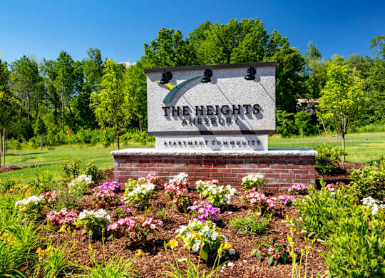 Welcome Sign of The Heights Amesbury