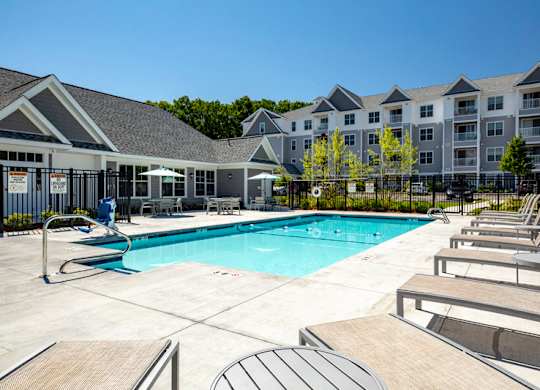 Lounge on the pool deck overlooking pool