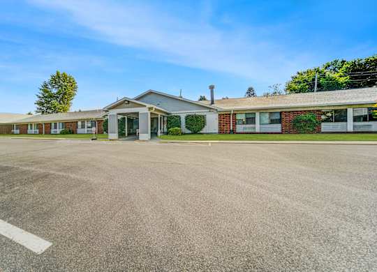 A parking lot in front of Home at Edinlake Apartments, Edinboro, PA