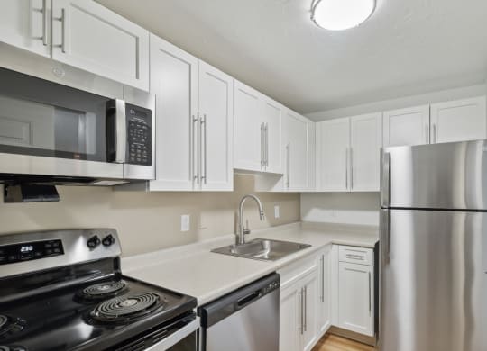 Stainless Steel Kitchen Appliances at Mansfield Meadows Apartments.