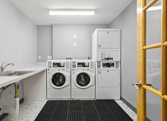 Laundry Room With Counterspace For Resident Usage, Mariners Hill, Marshfield, MA.
