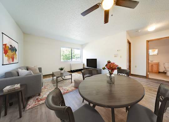 Living Room at Edinlake Apartments, Edinboro, PA
