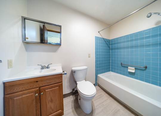A bathroom in Home at Edinlake Apartments, Edinboro, PA