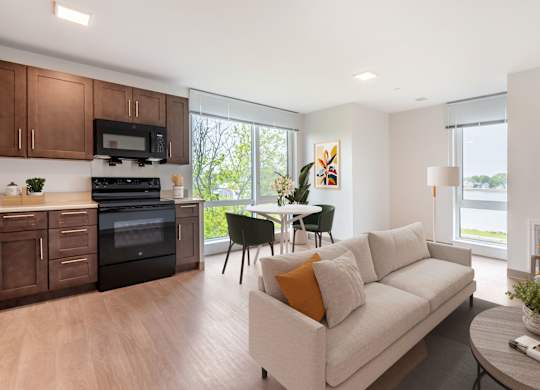Kitchen, Dining, and Living Room in Leefort Terrace, Salem, MA