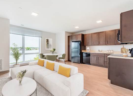 Kitchen, dining, and living room in Leefort Terrace, Salem, MA