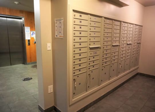 Community Mailroom At Wilber School Apartments, Sharon, MA.