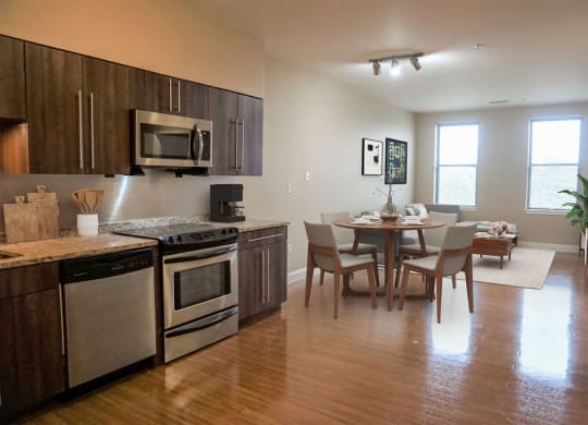 Fully Applianced Kitchen with Open Floor Plan Into Dining Room Wilkins Glen.