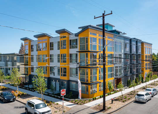 Exterior view of Bode-88 apartment building in Seattle