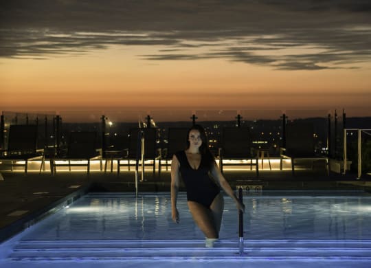 Twilight  Pool Rooftop View at Morse, Washington, 20002