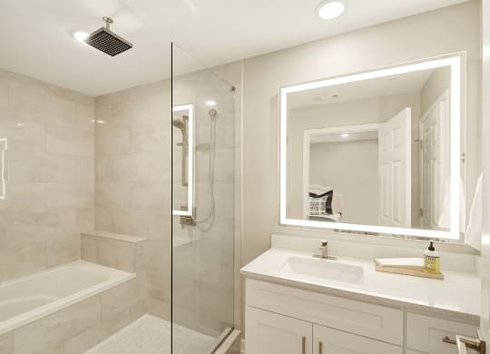 renovated bathroom at The Azul Apartment Homes in Oxford, 38655