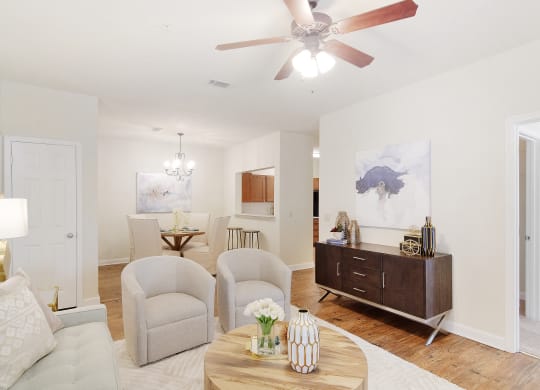a living room with furniture at Summit of Shreveport Apartments, Louisiana
