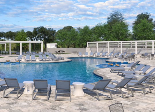 outdoor pool and lounge at The Azul Apartment Homes in MS 38655