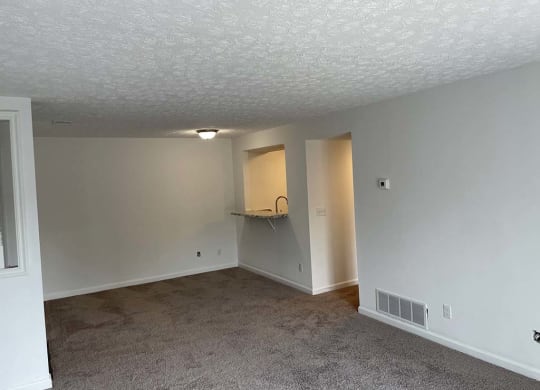 Spacious living room at Camelot East Apartments, Ohio
