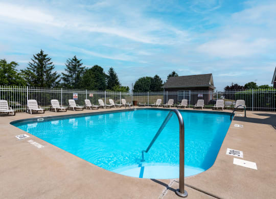 Pool with large sundeck at Barton Farms in Greenwood, IN