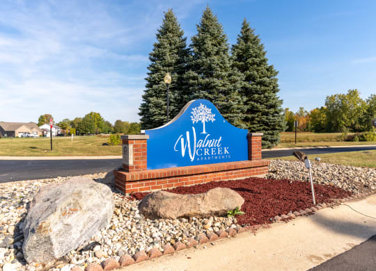 Welcoming Property Signage at Walnut Creek Apartments, Indiana