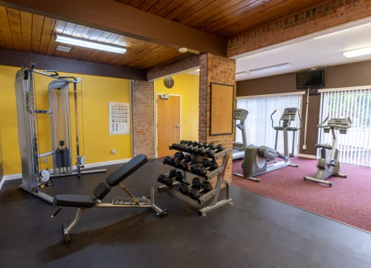 Fitness Center With Modern Equipment at Arbor Pointe Townhomes, Battle Creek