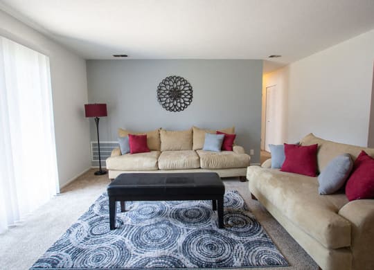 Modern Luxury Living Room at The Lodge Apartments, Indianapolis, Indiana
