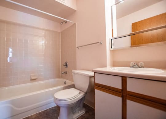 Bathroom With Bathtub at Walnut Creek Apartments, Kokomo, IN, 46902