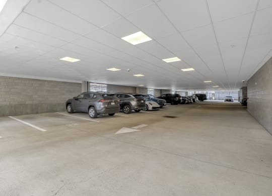 an empty parking garage with cars parked in it at Nineteen North, Buffalo, NY