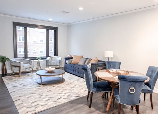 living room with dining table at Nineteen North, Buffalo, 14202