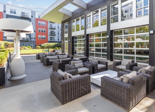 the lobby of a building with couches and chairs at Bakery Living, Pittsburgh, PA