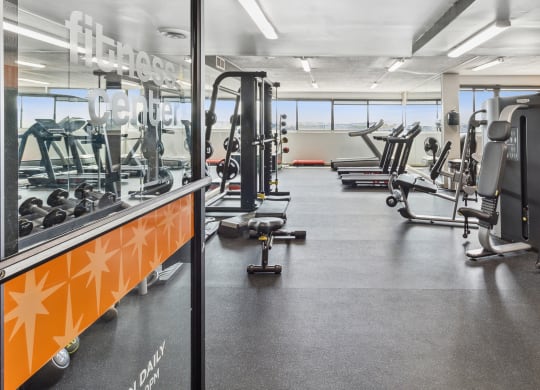 a gym with cardio machines at Walnut Towers at Frick Park, Pittsburgh, PA 15217