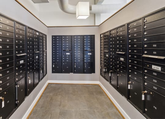 a locker room with thousands of wooden boxes in it at Bakery Living, Pittsburgh, PA