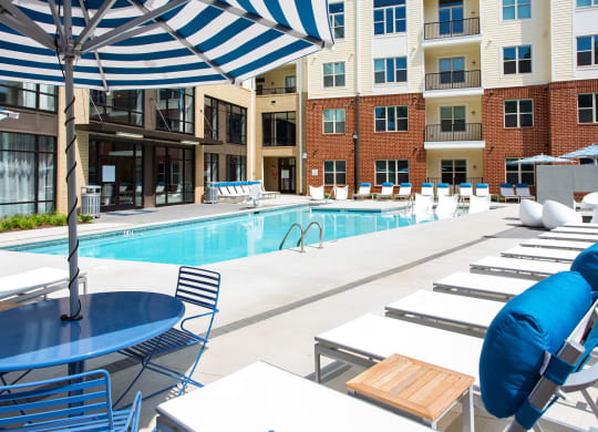 Pool Side Relaxing Area With Sundeck at 5115 Park Place, Charlotte, North Carolina