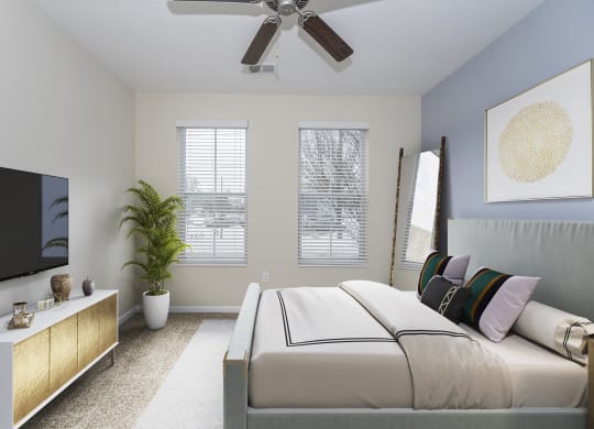 Bedroom at Monmouth Row Apartments, Newport, Kentucky