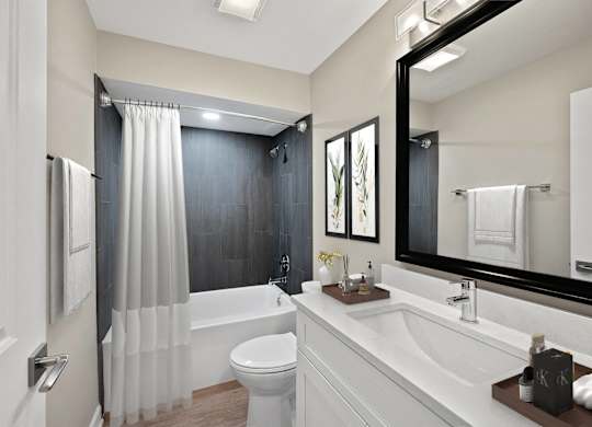 a bathroom with a sink toilet and a shower at Indian Creek Apartments*, Cincinnati, Ohio