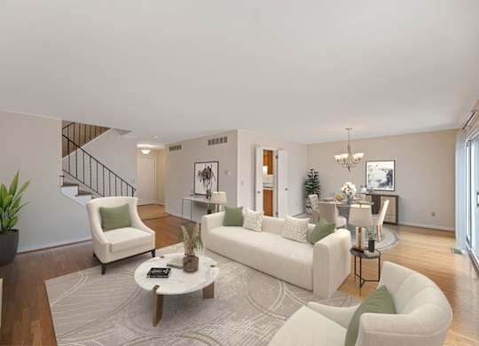 a living room with two couches and a coffee table at Indian Creek Apartments*, Cincinnati, OH